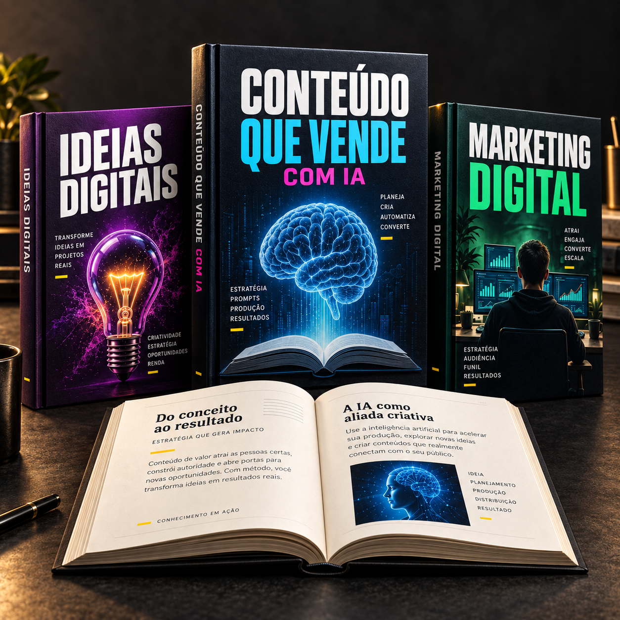 eBook apresentado em tablet e páginas digitais